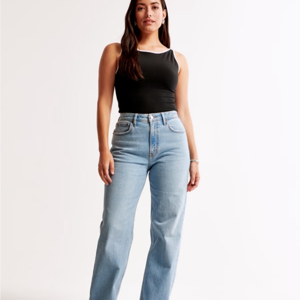 Abercrombie & Fitch Light Blue Wide Leg Straight Leg Jeans